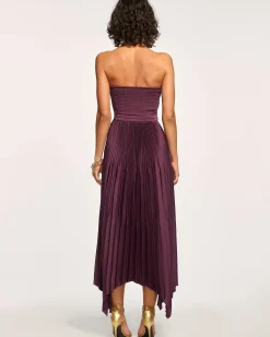 Ramy Brook Fernanda Strapless Midi Dress Pinotnoir Online