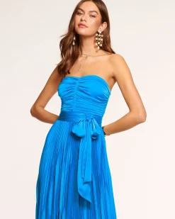 Ramy Brook Fernanda Strapless Midi Dress Pinotnoir Online