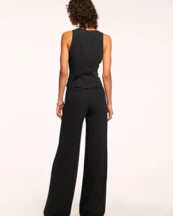 Ramy Brook Gaius Wide Leg Trouser Blackstripe Outlet