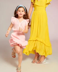 Ramy Brook Girls Lola Ruffle Mini Dress Yuzu Fashion