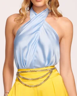 Ramy Brook Harriet Silk Halter Tank Top Fashion