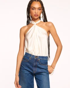 Ramy Brook Harriet Silk Halter Tank Top Fashion