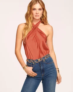 Ramy Brook Harriet Silk Halter Tank Top Fashion