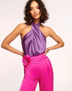 Ramy Brook Harriet Silk Halter Tank Top Fashion