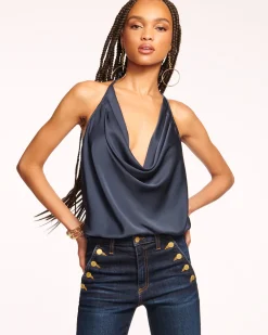 Ramy Brook Hettie Cowl Neck Halter Top Best