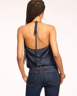 Ramy Brook Hettie Cowl Neck Halter Top Best