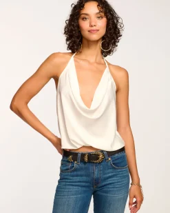 Ramy Brook Hettie Cowl Neck Halter Top Best