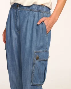 Ramy Brook Huc Cropped Cargo Jogger Chambray Best