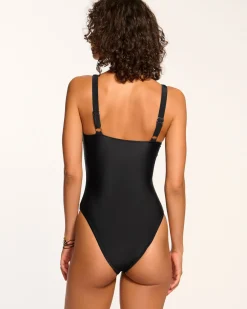 Ramy Brook Hudson Embellished One Piece Swimsuit Black Best