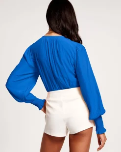 Ramy Brook Isla Puff Sleeve Blouse Sandstone Outlet