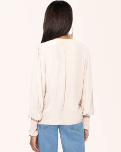 Ramy Brook Isla Puff Sleeve Blouse Sandstone Outlet