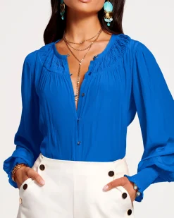 Ramy Brook Isla Puff Sleeve Blouse Sandstone Outlet