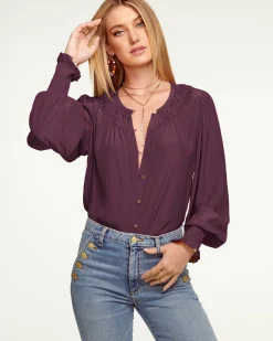 Ramy Brook Isla Puff Sleeve Blouse Sandstone Outlet