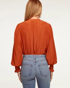 Ramy Brook Isla Puff Sleeve Blouse Sandstone Outlet