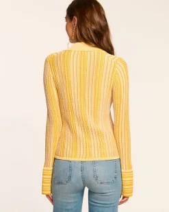 Ramy Brook Ivana Cardigan Sweater Daisystripe Sale