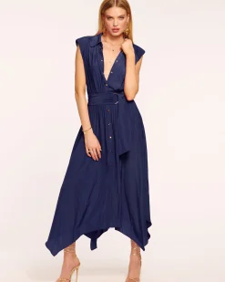 Ramy Brook Ivy Belted Midi Dress Springnavy Sale