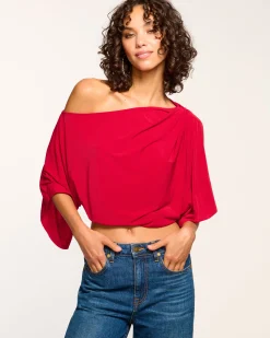 Ramy Brook Jamila Off-The-Shoulder Top Ruby Hot