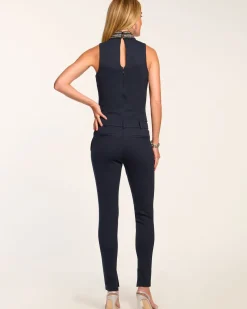 Ramy Brook Jasper Tapered Ankle Length Pant Navy Fashion