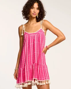 Ramy Brook Jaxson Sleeveless Coverup Mini Dress Pinkstripe Fashion