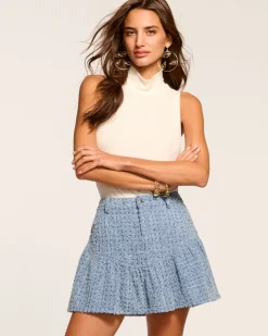 Ramy Brook Jeanne Textured Denim Mini Skirt Texturedwash Fashion