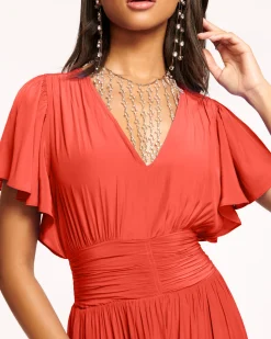 Ramy Brook Joanie Short Sleeve Maxi Dress Hot