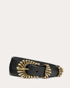 Ramy Brook Jolene Leather Belt Black Fashion