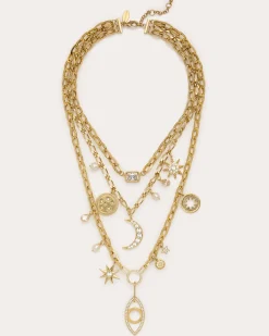 Ramy Brook Kahleah Layered Charm Necklace Gold Hot