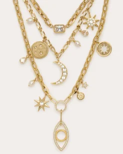 Ramy Brook Kahleah Layered Charm Necklace Gold Hot