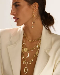 Ramy Brook Kahleah Layered Charm Necklace Gold Hot