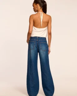 Ramy Brook Kailani Pleated Low-Rise Jean Mediumwash Sale