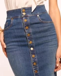 Ramy Brook Karter High Waisted Denim Skirt Mediumwash Fashion