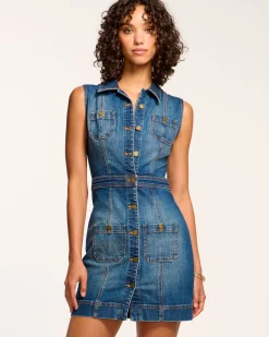 Ramy Brook Katalina Denim Mini Dress Mediumwash Clearance
