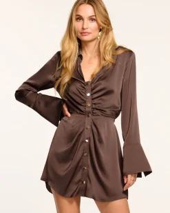 Ramy Brook Katelyn Long Sleeve Ruched Mini Dress Online