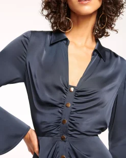 Ramy Brook Katelyn Long Sleeve Ruched Mini Dress Online