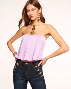 Ramy Brook Kennedi Strapless Pleated Top Outlet