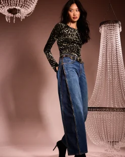Ramy Brook Kianna Low-Rise Zipper Jean Mediumwash Sale
