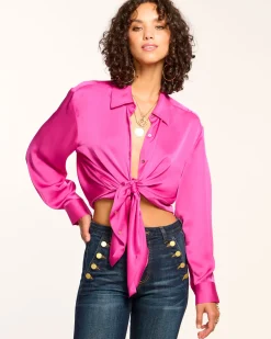 Ramy Brook Kolby Oversized Button Down Blouse Outlet