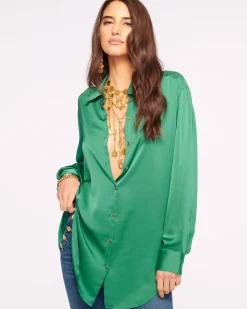 Ramy Brook Kolby Oversized Button Down Blouse Outlet