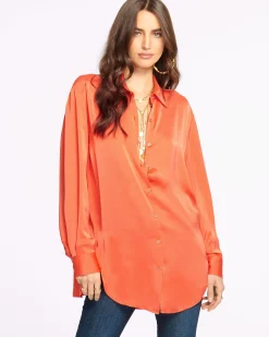 Ramy Brook Kolby Oversized Button Down Blouse Outlet