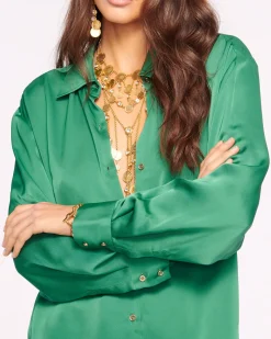 Ramy Brook Kolby Oversized Button Down Blouse Outlet