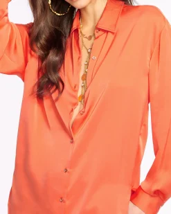 Ramy Brook Kolby Oversized Button Down Blouse Outlet