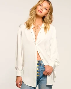 Ramy Brook Kolby Oversized Button Down Blouse Outlet