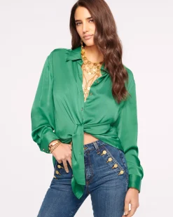 Ramy Brook Kolby Oversized Button Down Blouse Outlet