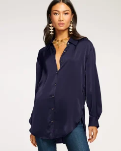 Ramy Brook Kolby Oversized Button Down Blouse Outlet