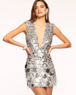 Ramy Brook Lacey Sequin Mini Dress Silverpaillette Best