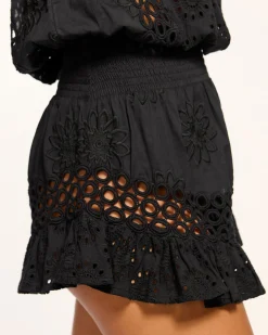 Ramy Brook Lester Strapless Coverup Mini Dress Blackfloral Best