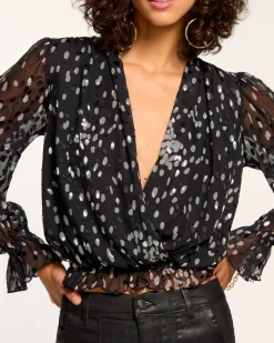 Ramy Brook Levi V-Neck Ruffle Blouse Sale