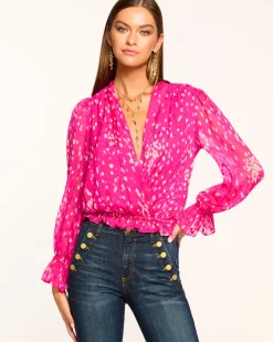 Ramy Brook Levi V-Neck Ruffle Blouse Sale