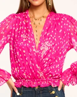 Ramy Brook Levi V-Neck Ruffle Blouse Sale