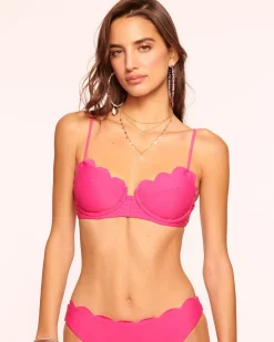 Ramy Brook Leyla Scalloped Underwire Bikini Top Perfectpink Hot